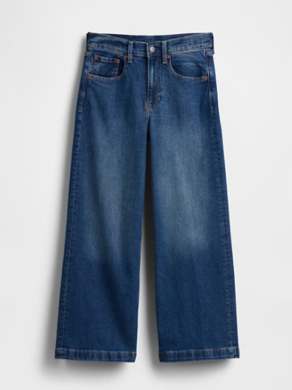 New w/Tags GAP High Rise Wide-Leg Crop Jeans New Medium Indigo